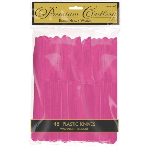 Magenta Premium Heavy Weight Plastic Knives 48ct - JJ's Party House