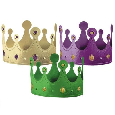 Mardi Gras Crowns 12ct - JJ's Party House - Custom Frosted Cups and Napkins