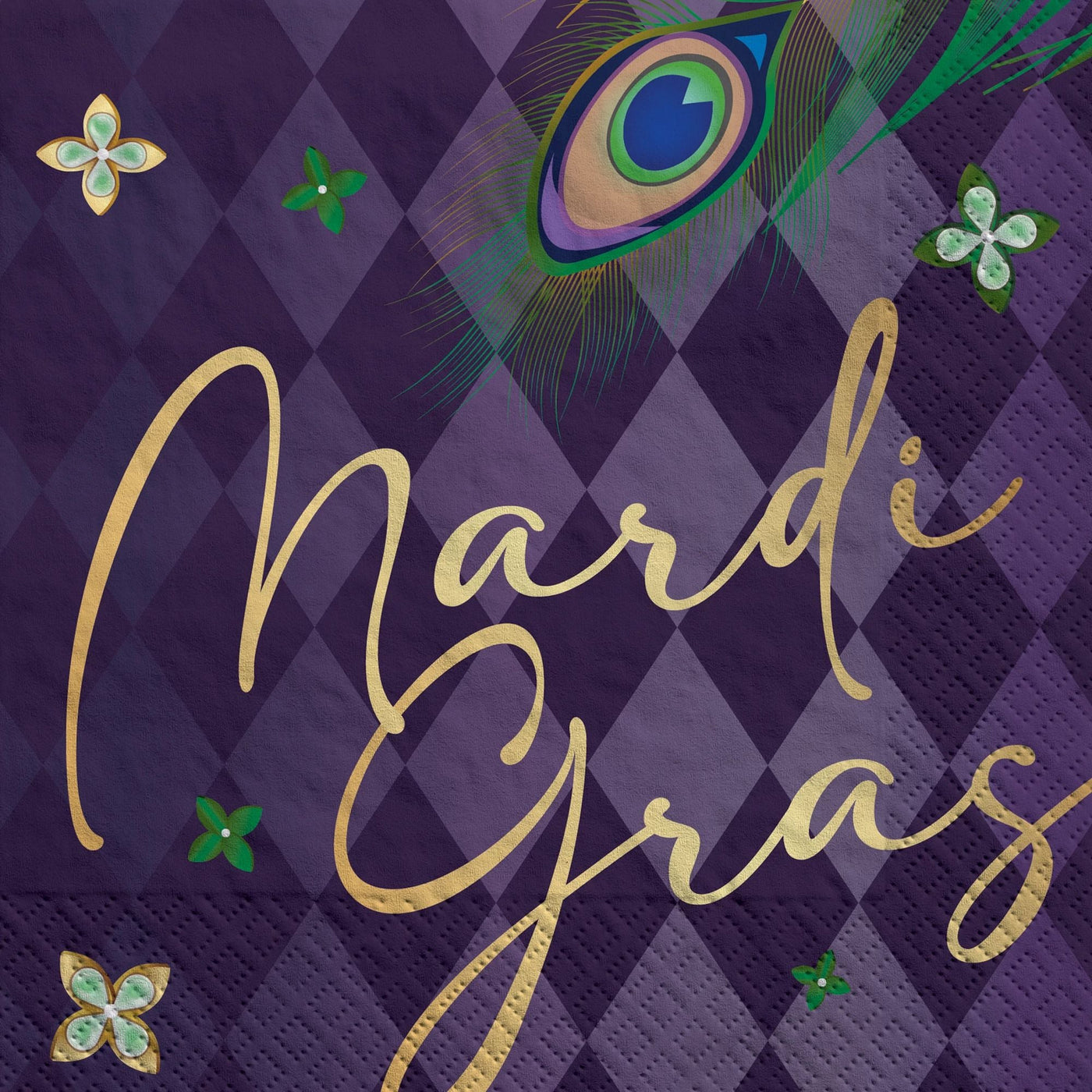 Mardi Gras Masquerade Luncheon Napkins 16ct - JJ's Party House - Custom Frosted Cups and Napkins