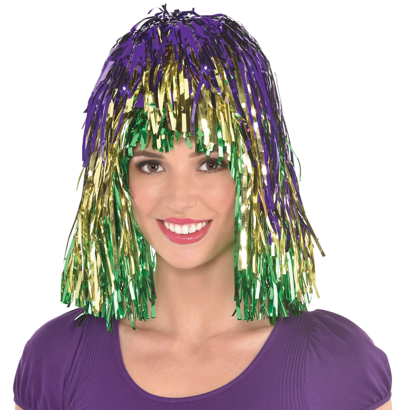 Mardi Gras Tinsel Wig - JJ's Party House - Custom Frosted Cups and Napkins