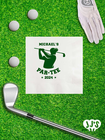 Masters Golf Par-Tee Custom Napkins - JJ's Party House - Custom Frosted Cups and Napkins