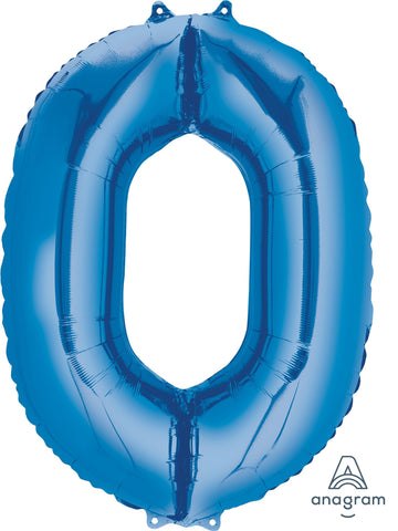 Mayflower Balloons Blue 0 Number Jumbo Balloon 35