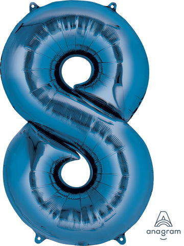 Mayflower Balloons Blue 8 Number Jumbo Balloon 34