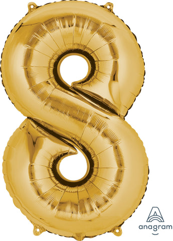 Mayflower Balloons Gold Number 8 Balloon 34in