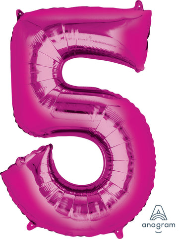 Mayflower Balloons Pink Number 5 Jumbo Balloon 34