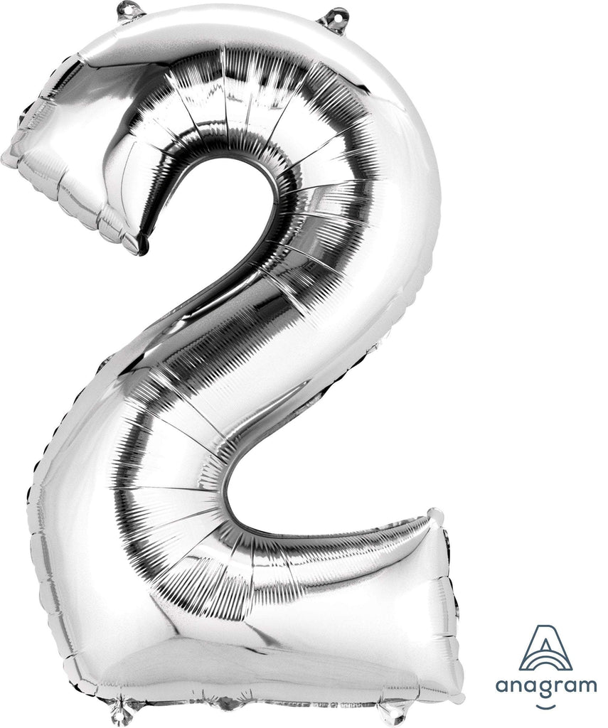 Mayflower Balloons Silver Number 2 Balloon 33in