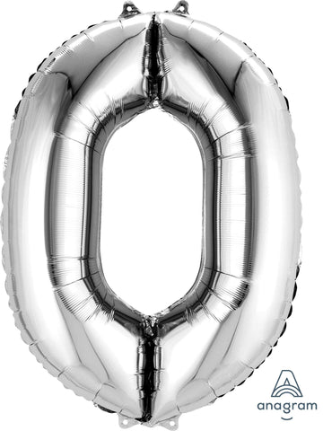 Mayflower Distributors Balloons Silver Number 0 Balloon 35in