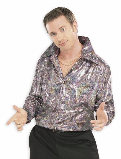 Mens Silver Disco Shirt - JJ's Party House