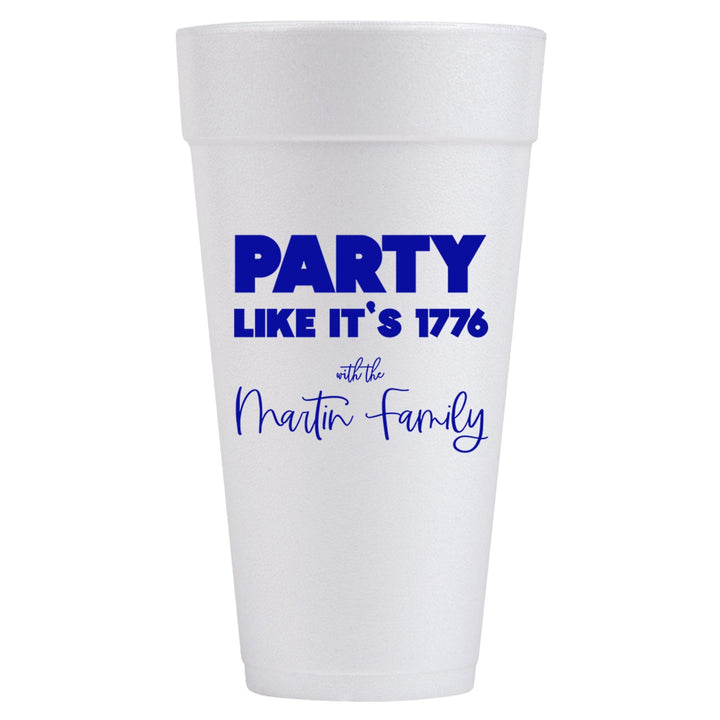 Merica 4th of July Patriotic Personalized Foam Cups - JJ's Party House