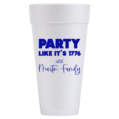 Merica 4th of July Patriotic Personalized Foam Cups - JJ's Party House