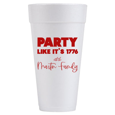 Merica 4th of July Patriotic Personalized Foam Cups - JJ's Party House