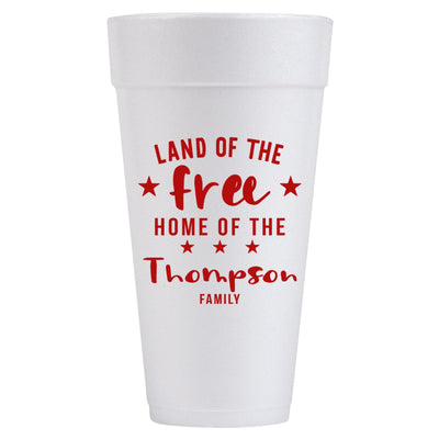 Merica Miller 4th of July Patriotic Personalized Foam Cups - JJ's Party House