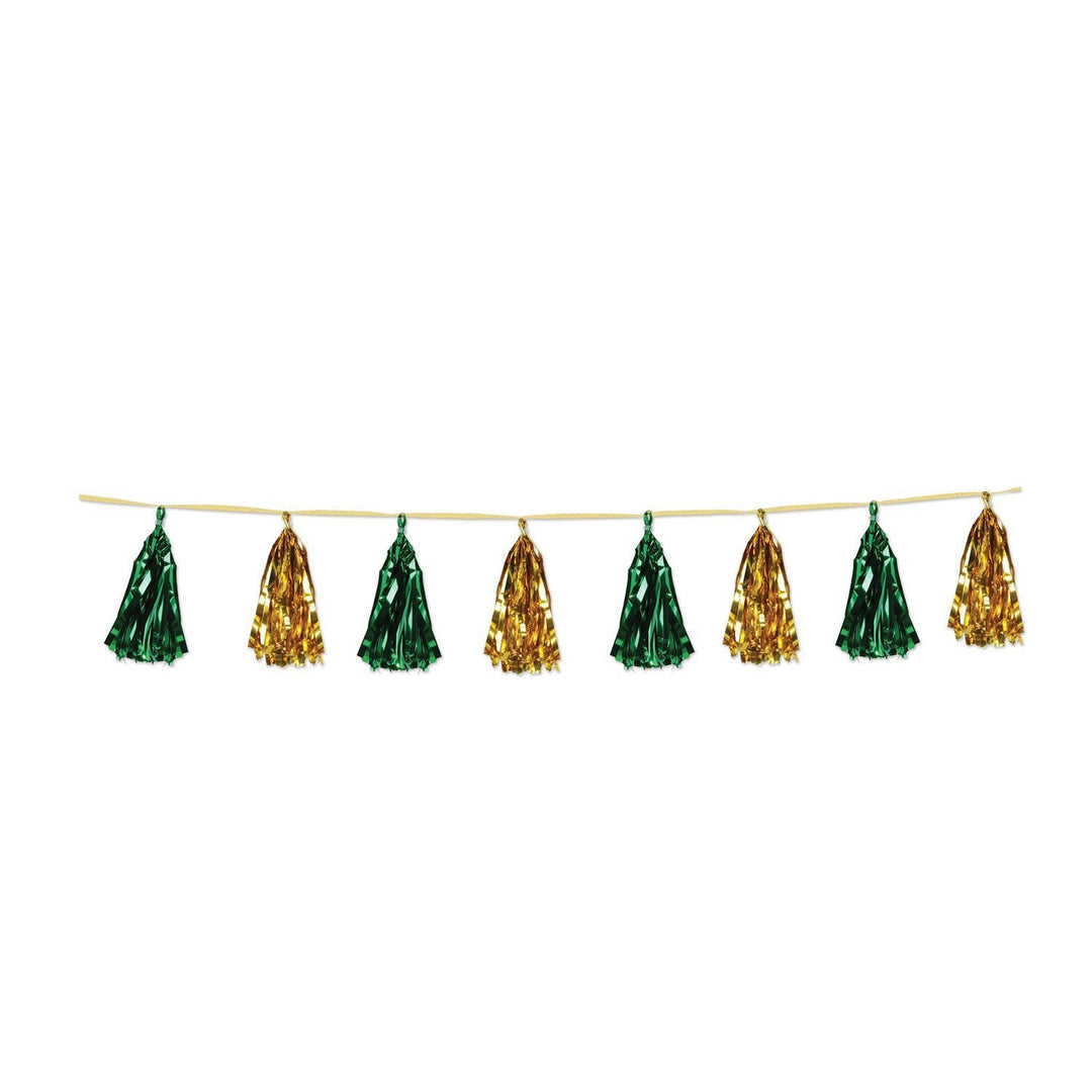 Metallic Green & Gold Tassel Garland - JJ's Party House