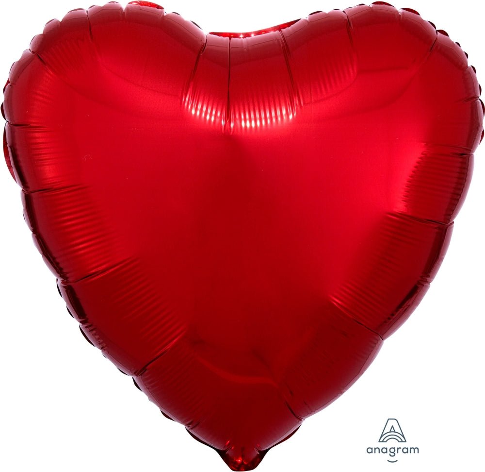 Metallic Red Heart Balloon 18'' - JJ's Party House