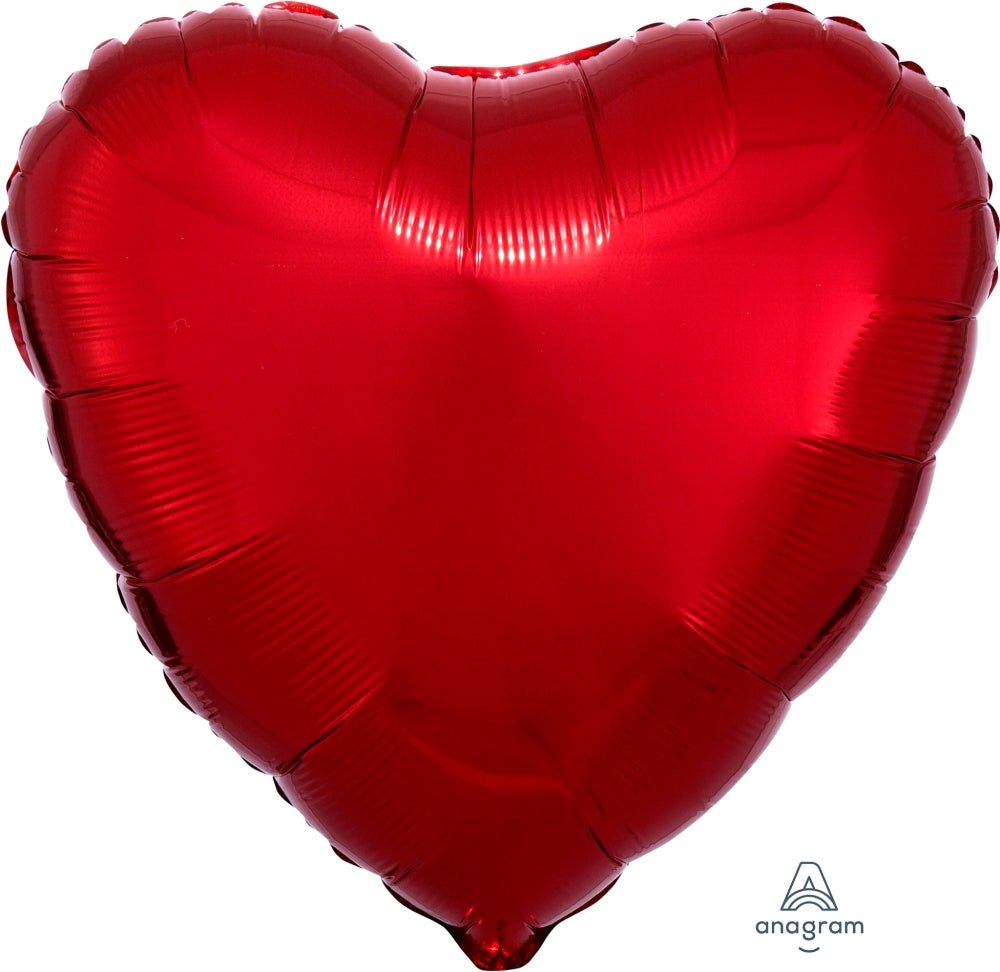 Metallic Red Heart Balloon 18'' - JJ's Party House - Custom Frosted Cups and Napkins