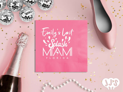 Miami Last Splash Bachelorette Party Napkins - JJ's Party House