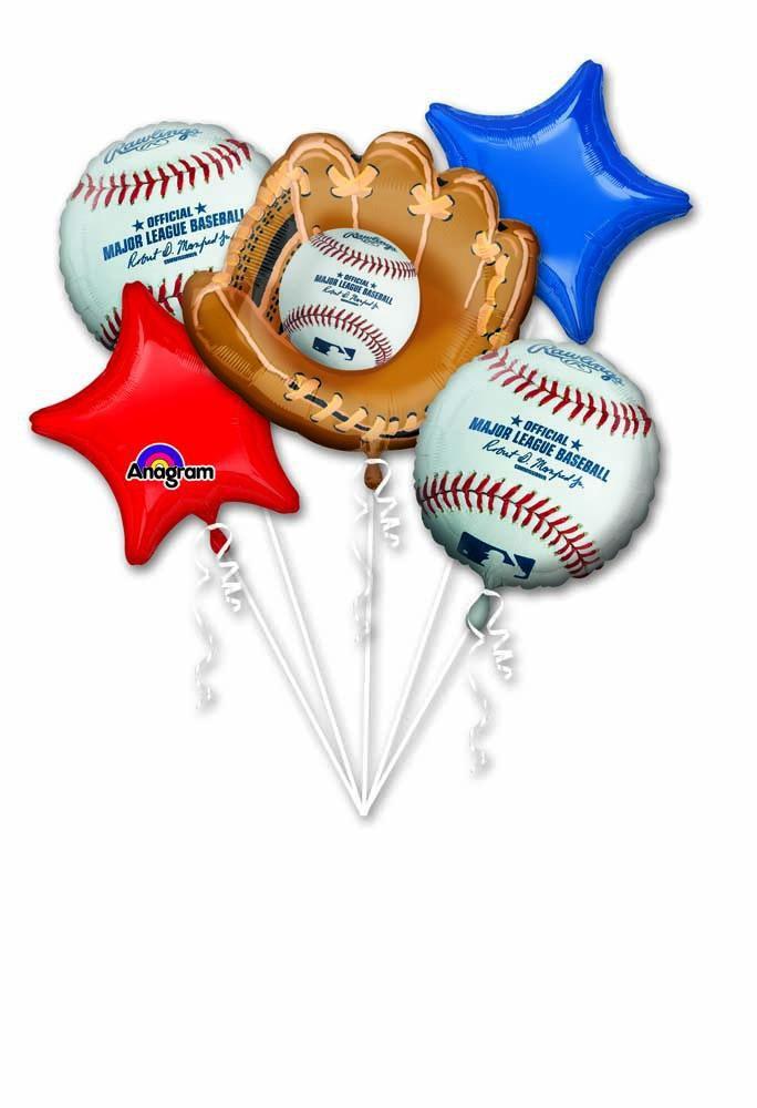 MLB Baseball Balloon Bouquet 5pc - JJ's Party House