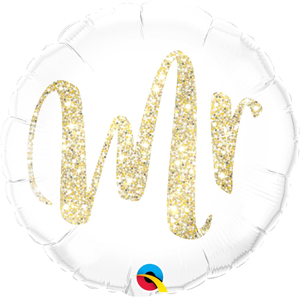 Mr. Glitter Gold Balloon 18'' - JJ's Party House