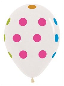 Multi Color Polk Dot Latex Balloon 11" - JJ's Party House
