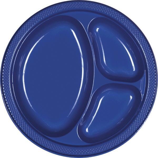 Navy Blue 10.25'' Divided Plates 20ct - JJ's Party House