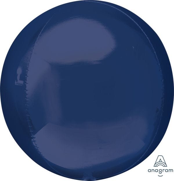 Navy Orbz Balloon 16" - JJ's Party House