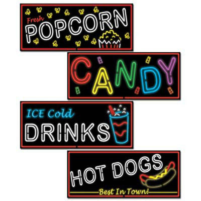 Neon Food Sign Cutouts - 4pc - JJ's Party House
