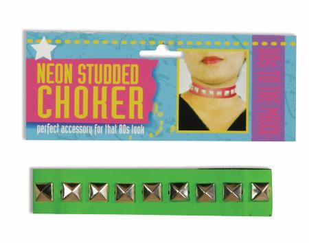 Neon Green Studded Choker - JJ's Party House