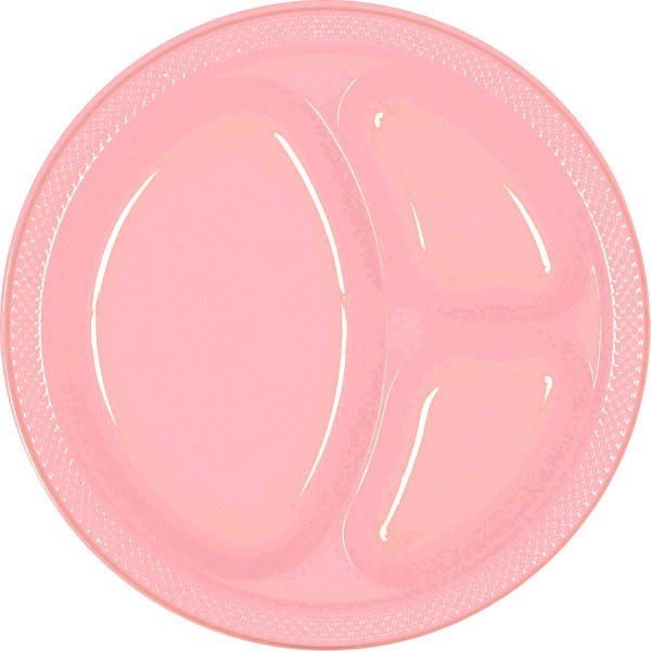 New Pink 10'' Divided Plates - JJ's Party House