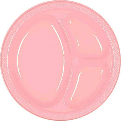 New Pink 10'' Divided Plates - JJ's Party House