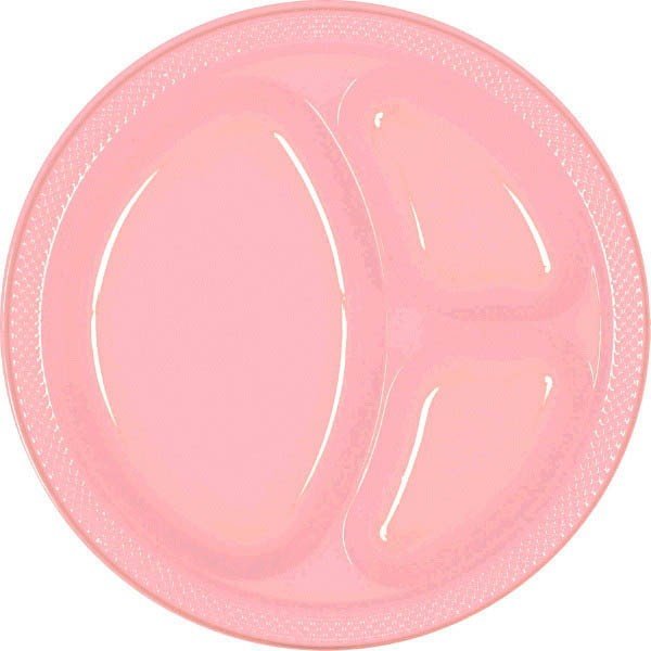 New Pink 10'' Divided Plates - JJ's Party House - Custom Frosted Cups and Napkins