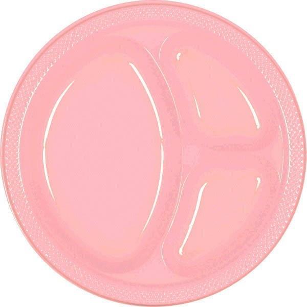 New Pink 10'' Divided Plates - JJ's Party House