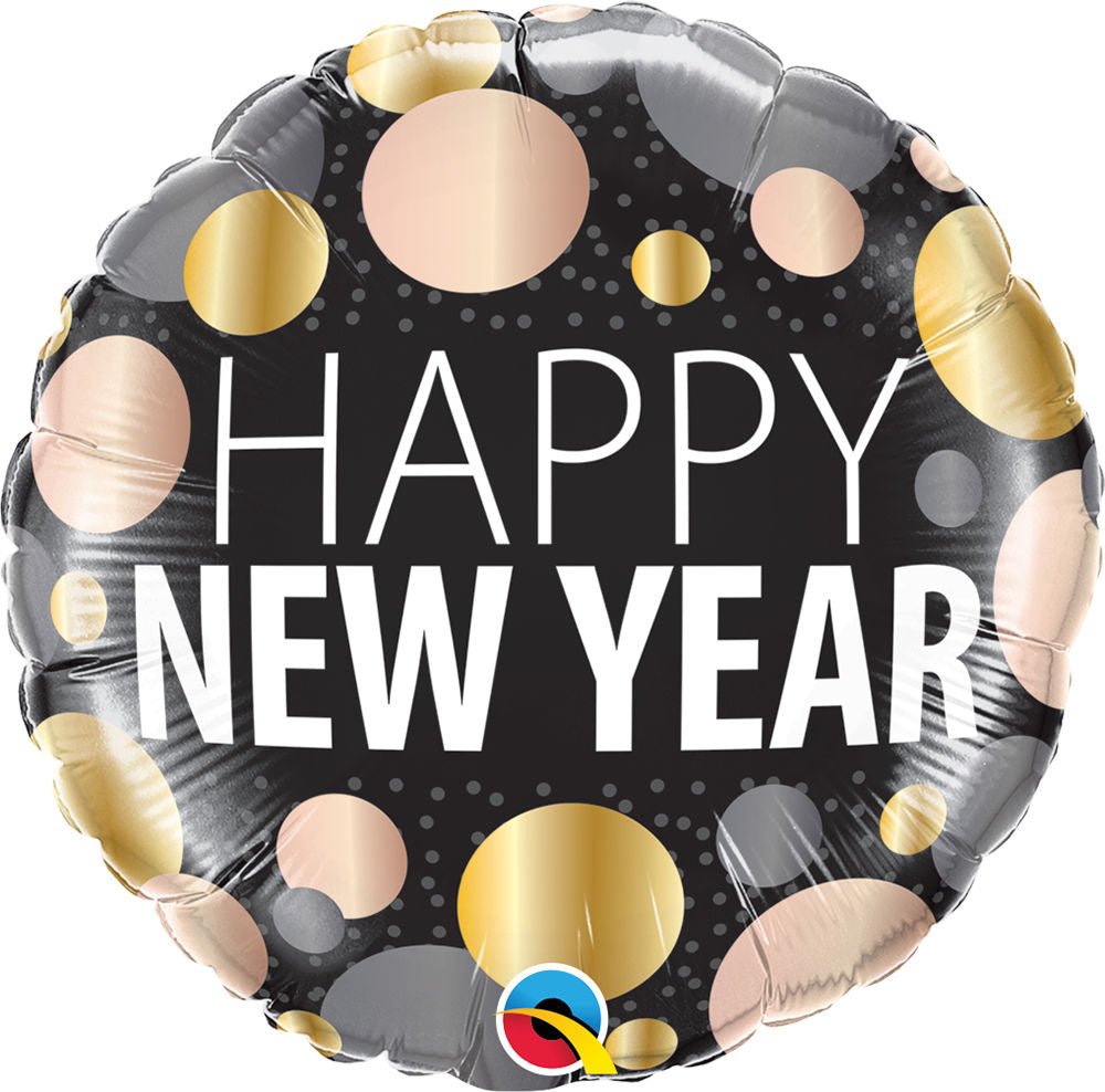 New Year Met Dots Balloon - JJ's Party House