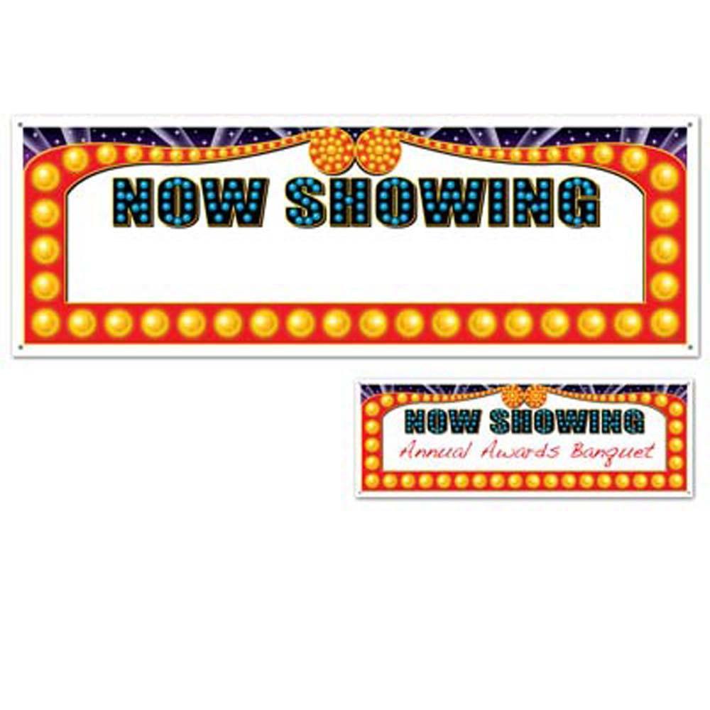 Now Showing Customizable Banner (5' x 21") - JJ's Party House