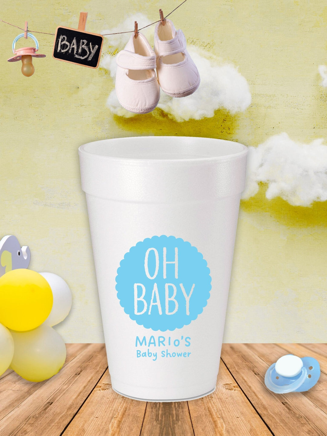 Oh Baby Baby Shower Foam Cups - JJ's Party House