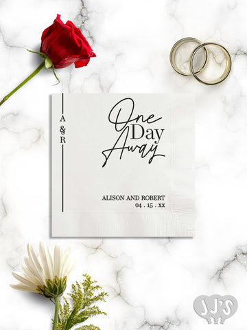One Day Away Vertical Band Personalized Rehearsal Dinner Napkins - JJ's Party House