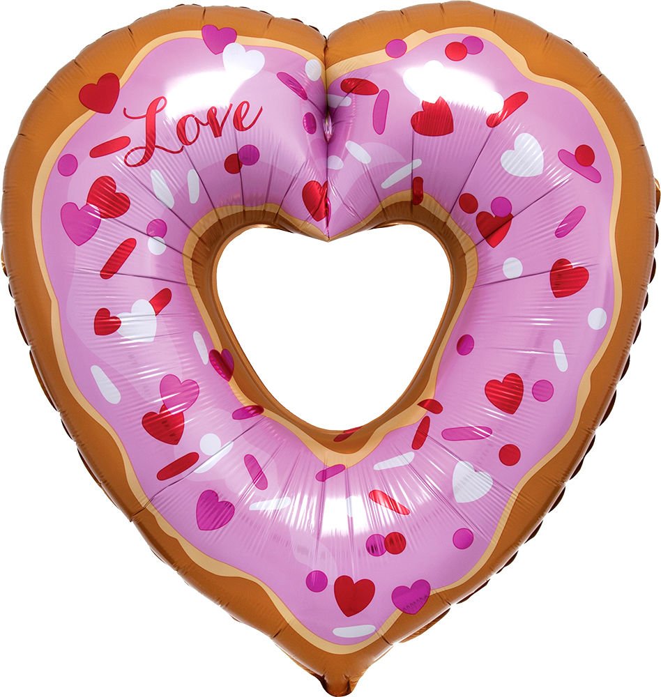 Open Heart Donut Jumbo Balloon 26" - JJ's Party House