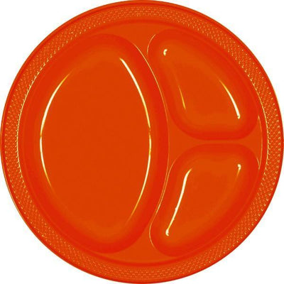 Orange Divided Plates 10.25'' - JJ's Party House