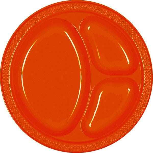 Orange Divided Plates 10.25'' - JJ's Party House
