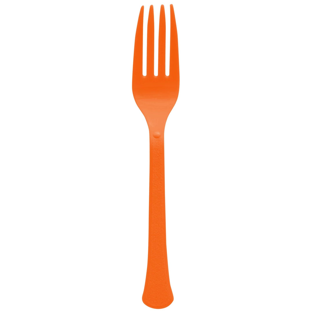 Orange Plastic Forks 50ct - JJ's Party House: Birthday, Balloons & Custom Party Favors