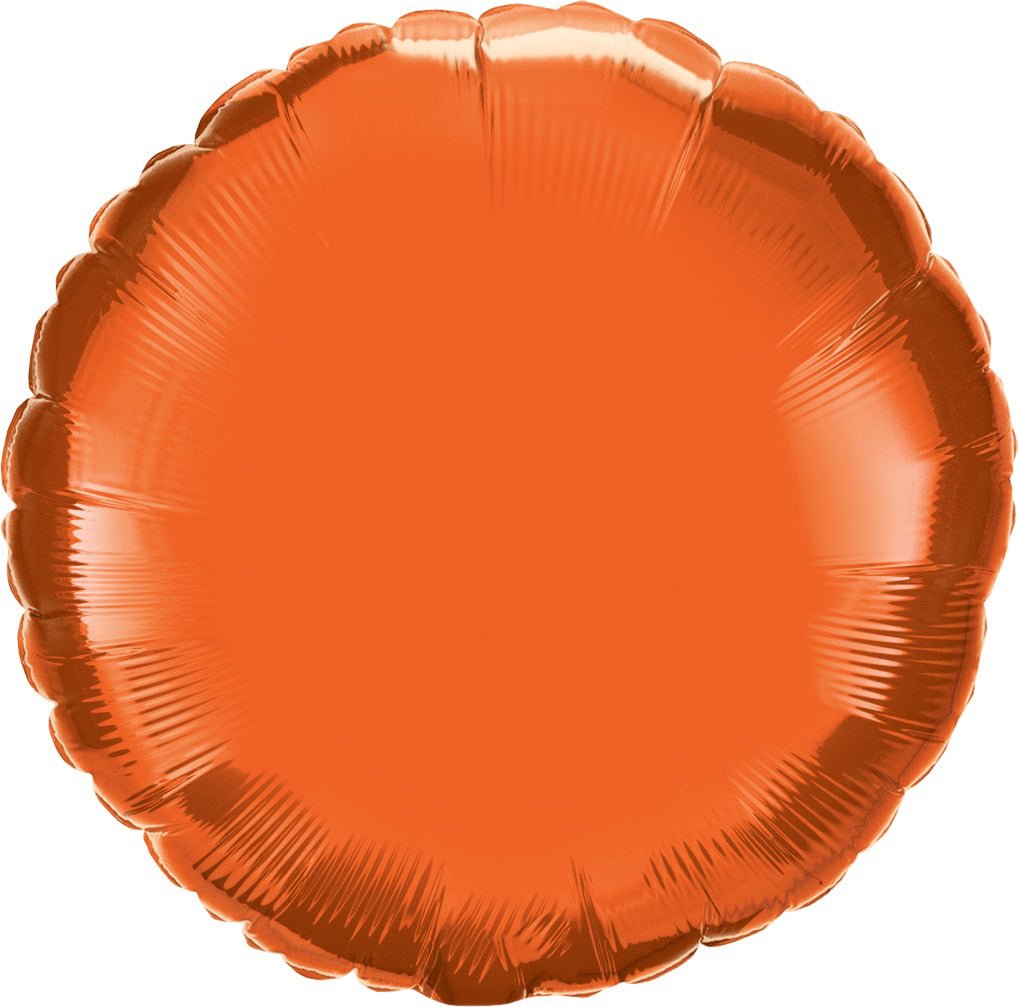 Orange Round Mylar Balloon - JJ's Party House