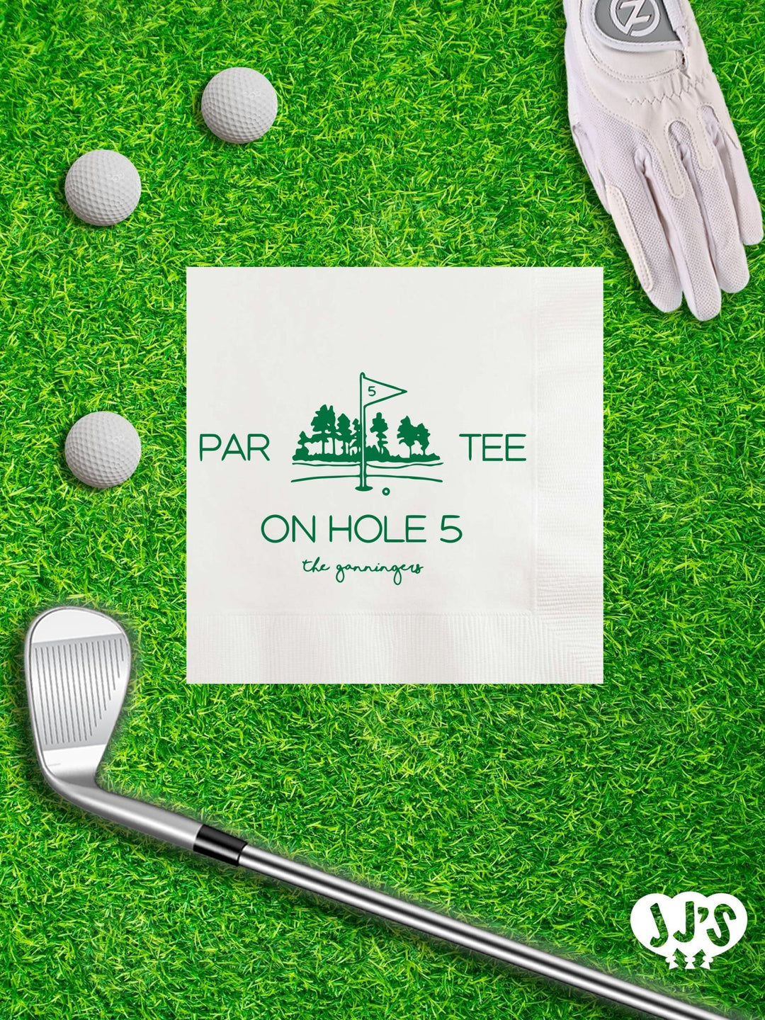 Par Tee on the Golf Course Personalized Napkins - JJ's Party House - Custom Frosted Cups and Napkins