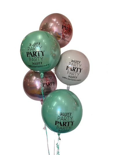 Party, Party, Party Birthday Orbz Balloon Bouquet - JJ's Party House
