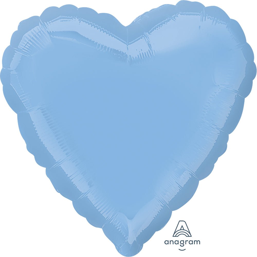 Pastel Blue Heart Mylar Balloon 18'' - JJ's Party House
