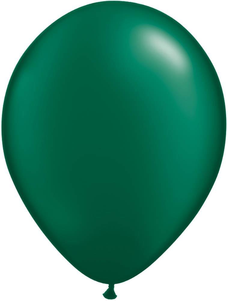 Pearlized Forest Green 11" Latex Balloons 100ct - JJ's Party House