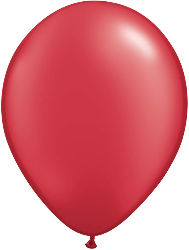 Pearlized Ruby Red 11'' Latex Balloon - JJ's Party House