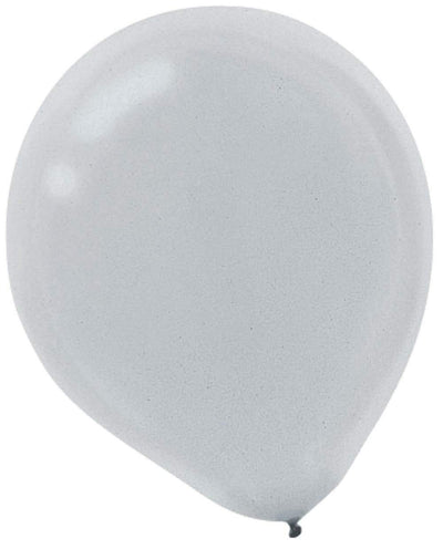 Pearlized Silver Latex Balloons 100ct - JJ's Party House