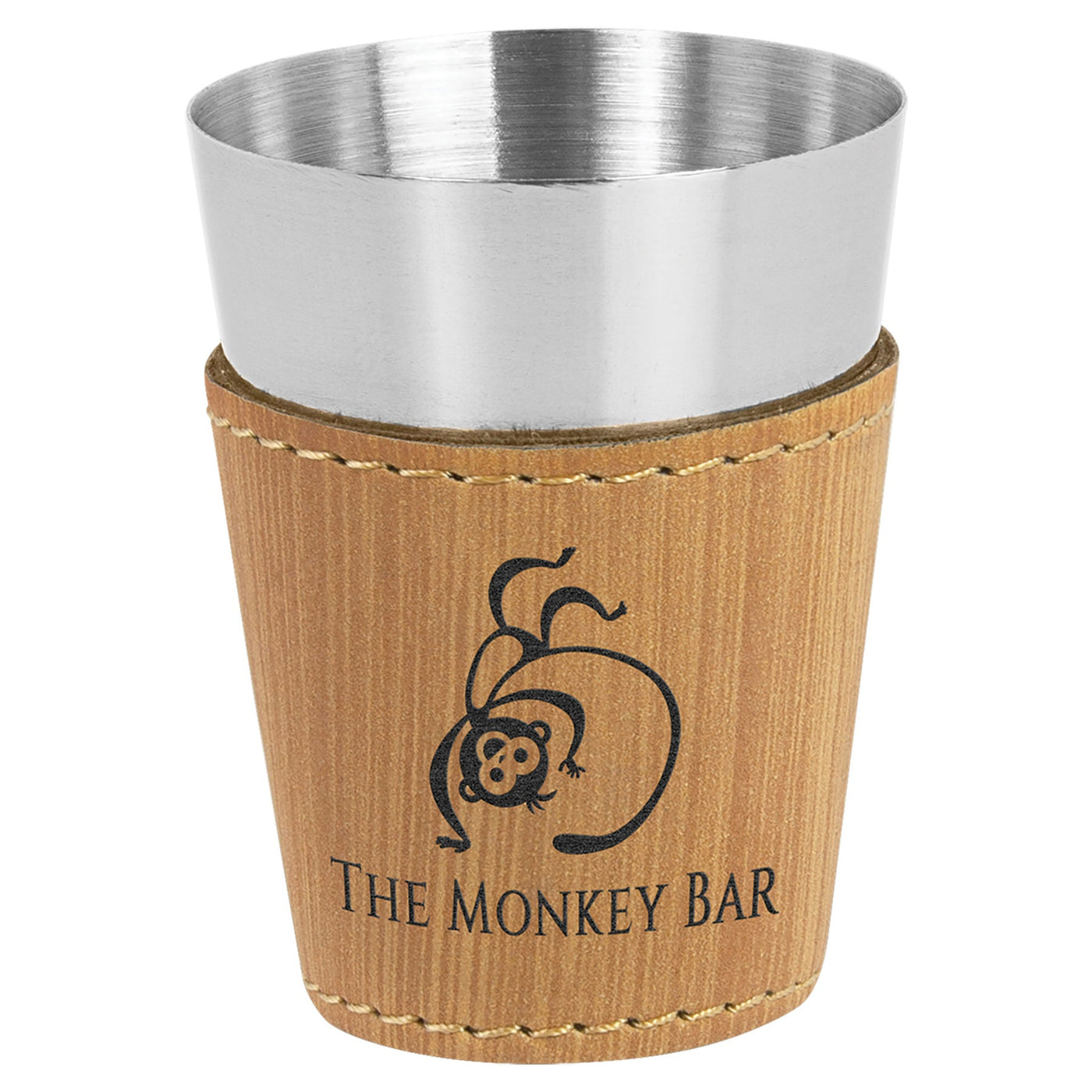 Personalized Bamboo Stainless Steel Shot Glass 2oz 4pc - JJ's Party House