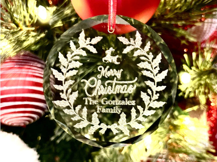 Personalized First Christmas Crystal Ornament, Gift for Christmas, Our First Christmas Married Ornament - JJ's Party House