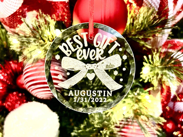 Personalized First Christmas Crystal Ornament, Gift for Christmas, Our First Christmas Married Ornament - JJ's Party House