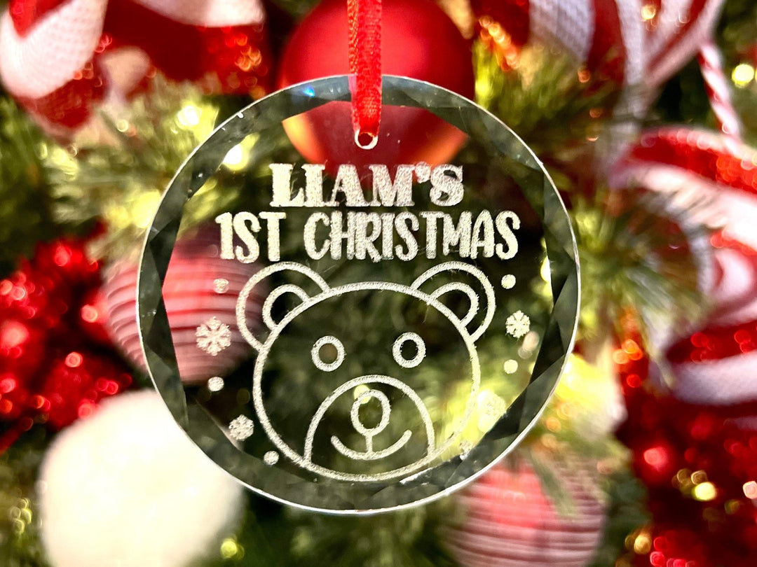 Personalized First Christmas Crystal Ornament, Gift for Christmas, Our First Christmas Married Ornament - JJ's Party House